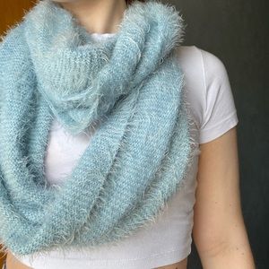 blue scarf